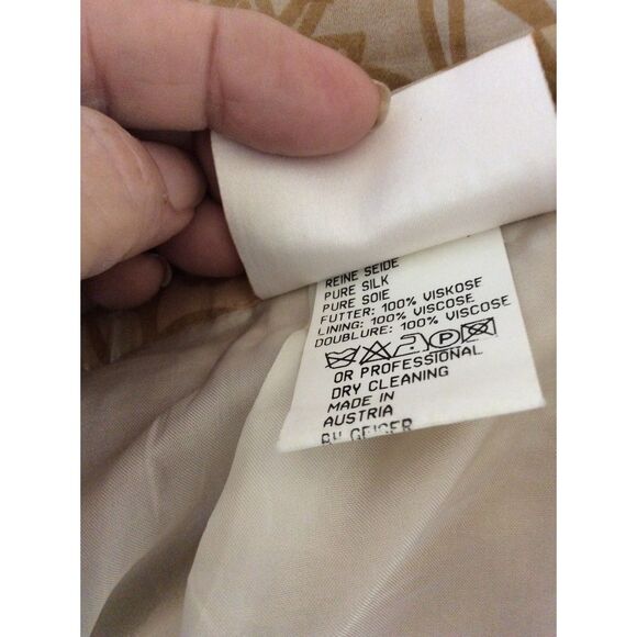 Geiger Collections Austria Size 38 100% Silk skirt Top Set Floral US 8 - Picture 7 of 12